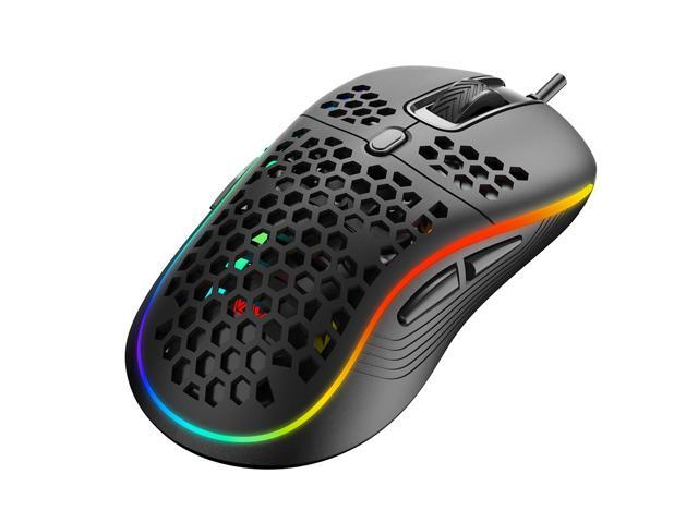 Hollow Out LED Light Adjustable DPI Desktop Laptop USB Wired Gaming Mouse