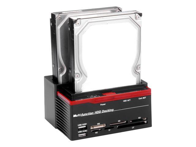 Aofa Multifunction Dual Slot 25/35inch IDE SATA SDD HDD Docking Station Card Reader