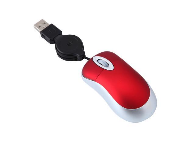 Universal Telescopic 3 Keys 1600DPI Computer Laptop USB Optical Mini Wired Mouse Red