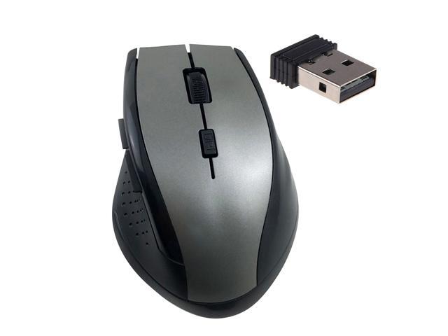 PC Computer Laptop Ergonomic 6 Keys 3200DPI Optical 24GHz Wireless Gaming Mouse Grey