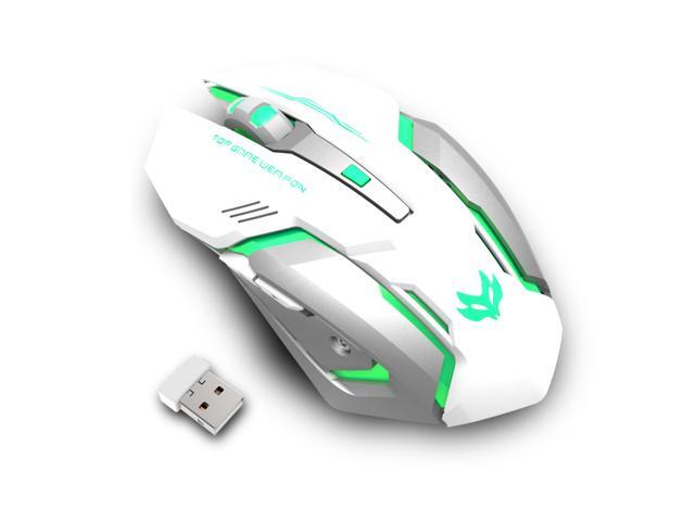 T1 Ergonomic 24G Rechargeable Silent Backlit USB Optical Wireless Gaming Mouse White