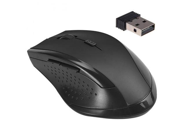 PC Computer Laptop Ergonomic 6 Keys 3200DPI Optical 24GHz Wireless Gaming Mouse Black
