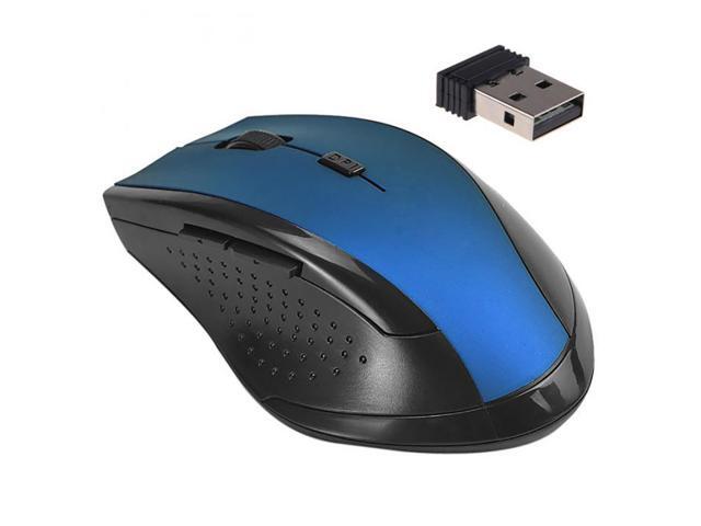 PC Computer Laptop Ergonomic 6 Keys 3200DPI Optical 24GHz Wireless Gaming Mouse Blue
