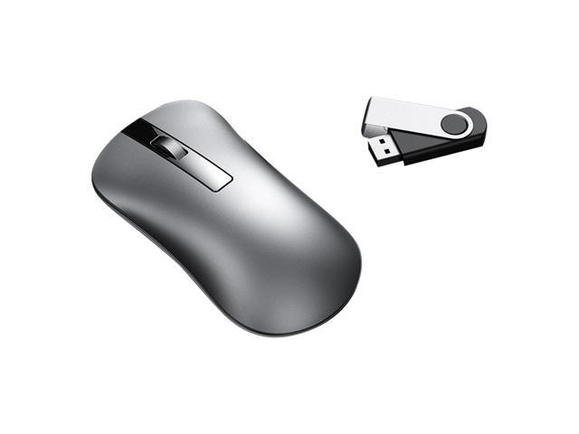 XM10 Wireless Bluetooth Aluminum Alloy Rechargeable Mute Gamer Mouse for Laptops Silver Bluetooth Dual-Mode