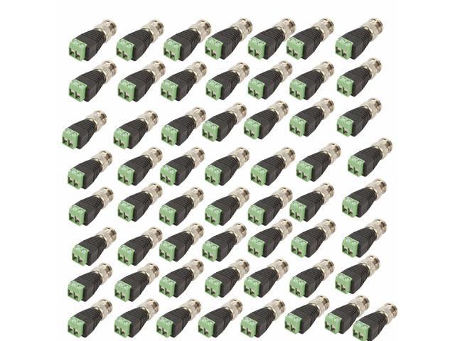 New 50 pcs Coax Cat5/Cat6 To Camera CCTV BNC Video Balun Coaxial Connector Screw