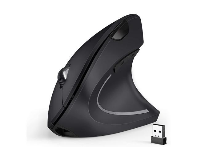 Ergonomic Mouse Vertical Wireless Mouse Rechargeable 24GHz Optical Vertical Mice 3 Adjustable DPI 800/1200/1600 Levels 6 Buttons for Laptop PC
