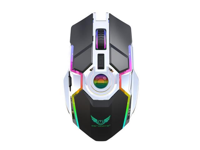 RGB Wireless Rechargeable Gaming Mouse with 7 Buttons Optical Sensor up to 2400 DPI for Windows PC Gamers