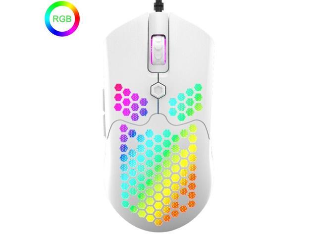 Ultra Lightweight Honeycomb Design Wired Gaming Mouse RBG Backlit 6 Buttons Optical PC Gaming Mice up to 12000 DPI - Only 61G