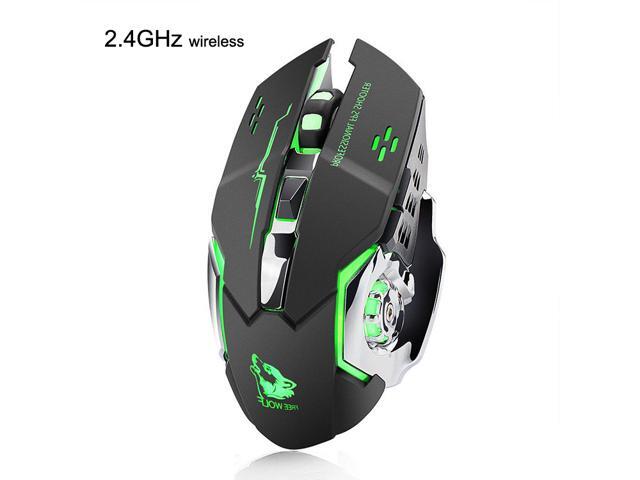 Wireless Rechargeable Gaming Mouse with 6 Buttons 7 Color LED Optical USB Computer Silent Mouse Gamer Mice For PC laptop Up to 2400 DPI