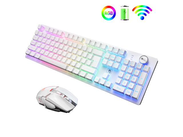 Rechargeable 24G Wireless Keyboard and Mouse Combo Mechanical Feel Backlit Gaming Keyboard & Mouse for Laptop Computer and Mac