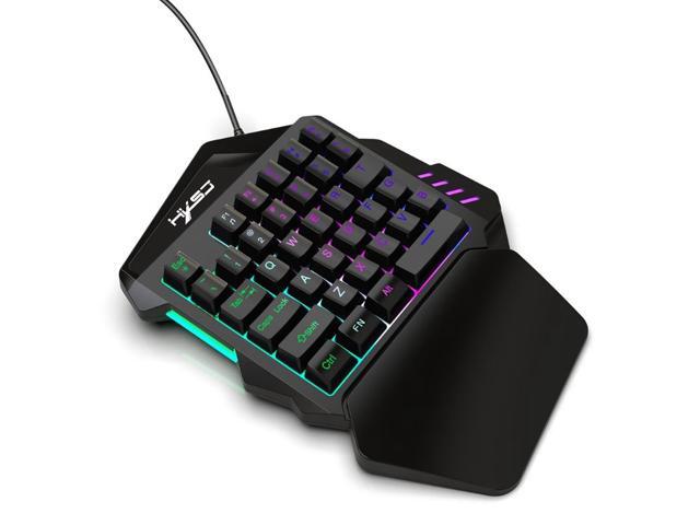 One-handed Gaming Keyboard Mechanical Ergonomic Mini Game Keypad 35Keys LED Backlit Portable