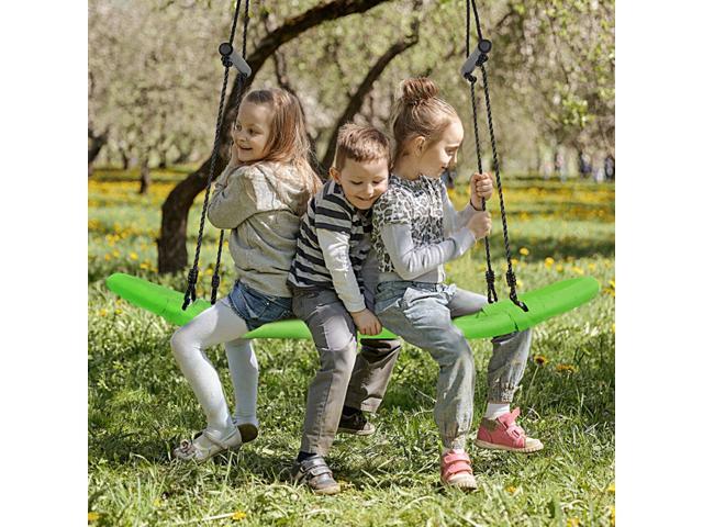 Saucer Tree Swing Surf Kids Outdoor Adjustable Oval Platform Set with Handle