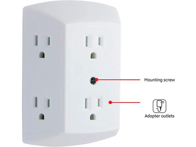 GE 15W USB-C Surge Protector Outlet Adapter 5 Outlet Wall Tap for iPhone 11/Pro/Max/XS/XR/X/8 iPad Pro/Air/Mini Samsung Galaxy Google Pixel