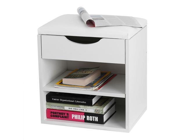 3-Tier Shoe Storage Bench Seat Cabinet Enterway Shoe Organizer Shelf Rack Padded