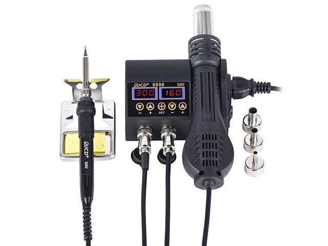 JCD 8898 2 in 1 750W Soldering Station Hot Air Heater LCD Digital Display Soldeirng Iron Welding Rework Station for Cell-phone BGA SMD PCB IC