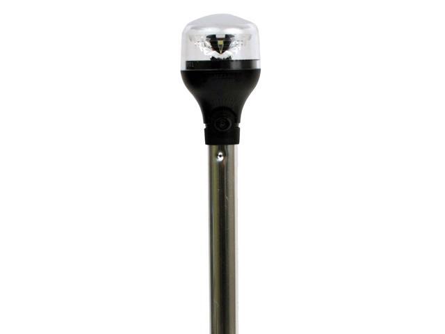 Attwood Lightarmor Plug-In All-Around Light - 20' Aluminum Pole - Black Horizontal Composite Base W/Adapter