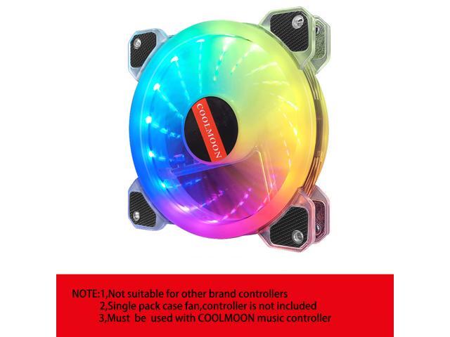 COOLMOO NYUPO RGB Case Fans120mm Ultra Quiet Computer Cooling PC Case Fan Addressable RGB Color Changing LED Fan with Remote Control Music Rhythm