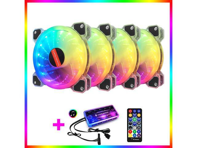 COOLMOO NYUPO RGB Case Fans120mm Ultra Quiet Computer Cooling PC Case Fan Addressable RGB Color Changing LED Fan with Remote Control Music Rhythm