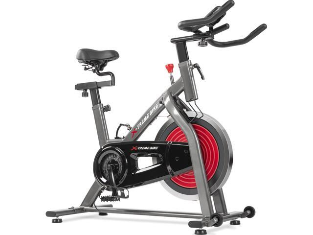 Indoor Cycling Bike w/ 4-Way Adjustable Handlebar & Seat LCD Monitor/ Pulse Sensor for Home Cardio Workout Belt Drive Stationary Exercise Bike