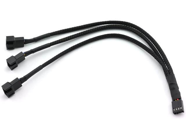 NeweggBusiness - 4Pin 1 to 3 Ways PWM Fan Splitter Cable Black