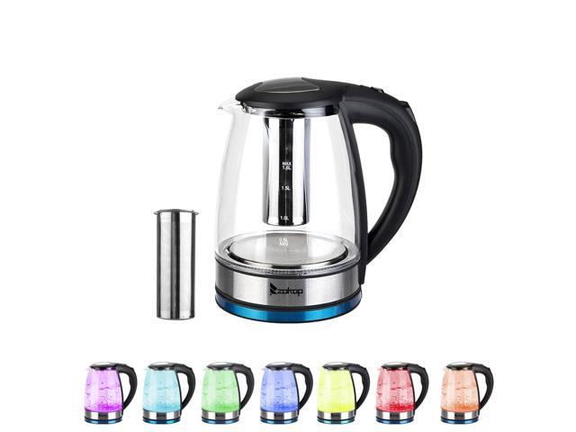 18L Electric Kettle Glass Kettle with Removable Tea Infuser Fast Boiling Colorful
