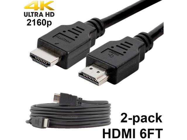 2 (Two) Premium HDMI Cables 6 Ft Bluray 3D DVD PS4 HDTV XBOX LCD HD 1080P USA 4K