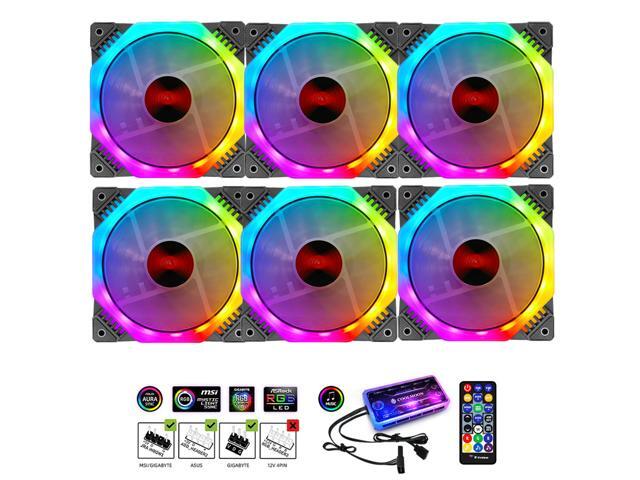 Coolmoon FZ-II Computer Case fan Music Sync + 5V 3 Pin AURA Sync Support ASUS Msi Gigabyte Motherboard