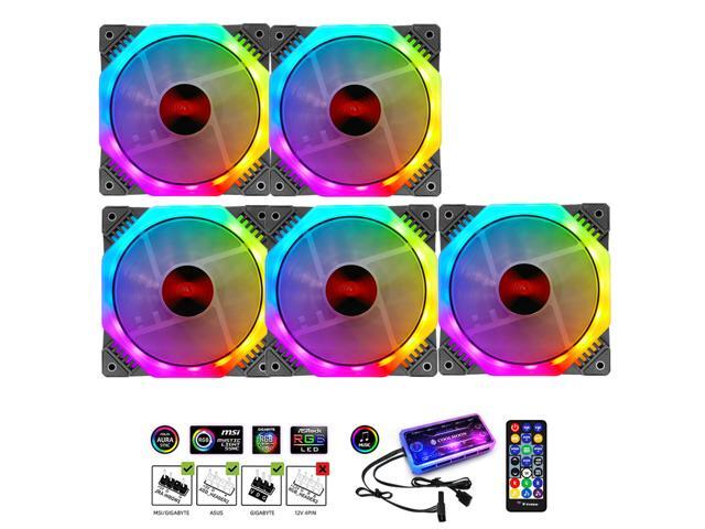 Coolmoon FZ-II Computer Case fan Music Sync + 5V 3 Pin AURA Sync Support ASUS Msi Gigabyte Motherboard