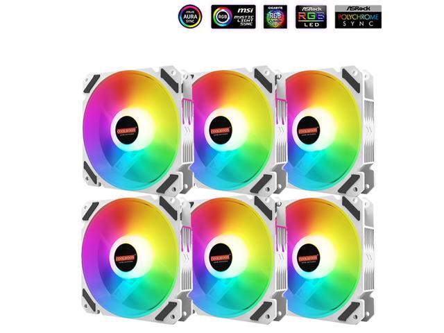Coolmoon BF-I PWM Temperature Control Computer Case Cooling Fan 5V ARGB AURA Sync with Remote Control