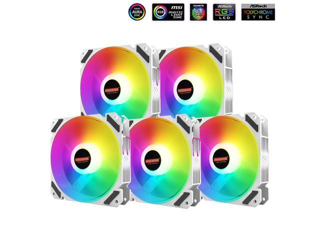 Coolmoon BF-I PWM Temperature Control Computer Case Cooling Fan 5V ARGB AURA Sync with Remote Control