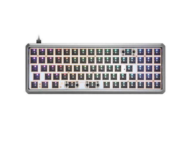 gk73s 68% bluetooth 51 mechanical keyboard rgb switch led hot swapping socket type c with driver software program macro light