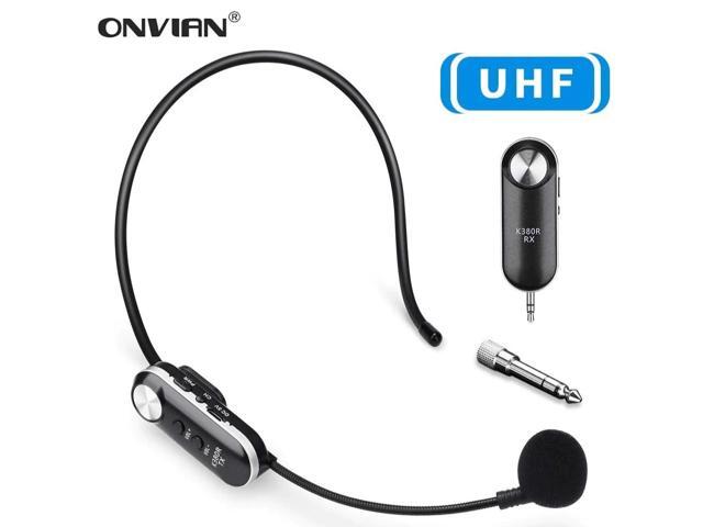 Onvian Wireless Microphone Headset 50M UHF Wireless Headset Mic System for Voice Amplifier Stage Speakers Teacher Tour Guides