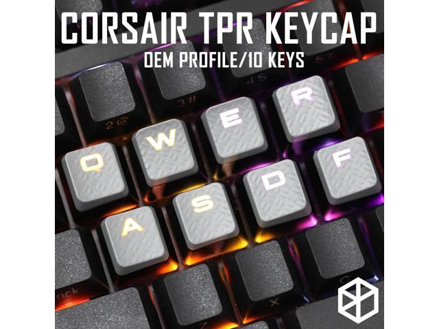 Gaming Keycap Set Keycaps Cherry MX Compatible OEM Profile shine-through Set of 10 keycaps wasd qwer
