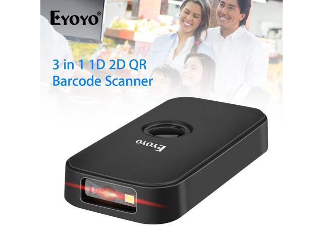 EY-009 2D Barcode Scanner 3-in-1 USB Wired & 24G Wireless & Bluetooth Bar Code Reader Portable 1D QR Scanner for IOS Android