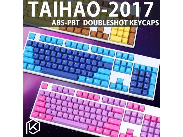 taihao abs double shot keycaps for diy gaming mechanical keyboard color of ocean deep blue white yellow red orange purple pink