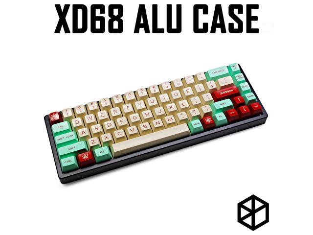 Anodized Aluminium case for xd68 65% pcb custom keyboard acclive angle black silver grey yellow pink blue high profile