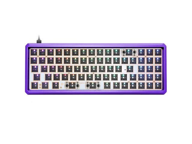 gk73 68% mechanical keyboard rgb switch led hot swapping socket type c pcb case with driver software program macro light effect