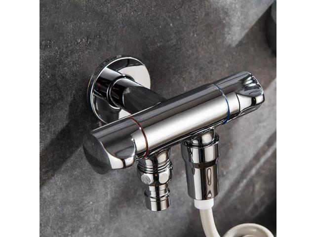 Brass Kitchen Bathroom Accessories Double Outlet Angle Valve for Shower Head Toilet Basin Water Heater Angle Valves Water Tap