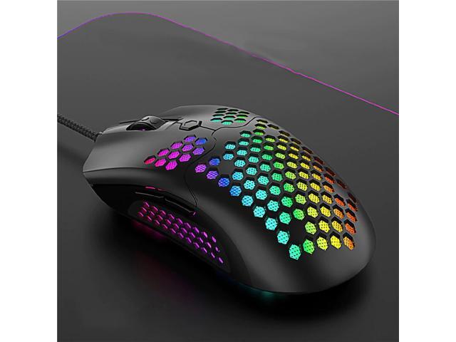M5 Mouse Breathing RGB Colorful Hollow Honeycomb Shape 12000DPI Gaming Mous USB Wired Gamer Mice For Desktop Computer Laptop PC