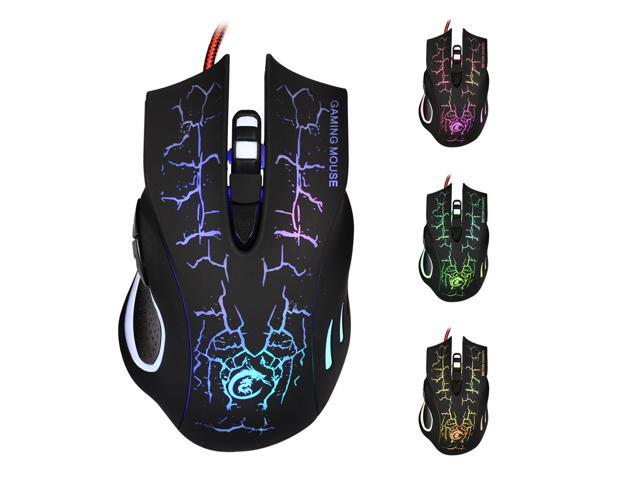 Adjustable DPI LED Optical Wired Gaming Mice Mouse Black Mice for Laptop Computer
