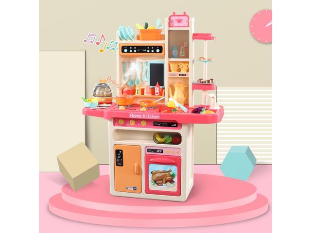 ZXSXRQPA kitchen kit for kids Colorful kids Kitchen sink Toys kids Sensitive electric dishwasher with running water Automatic Water Cycle System