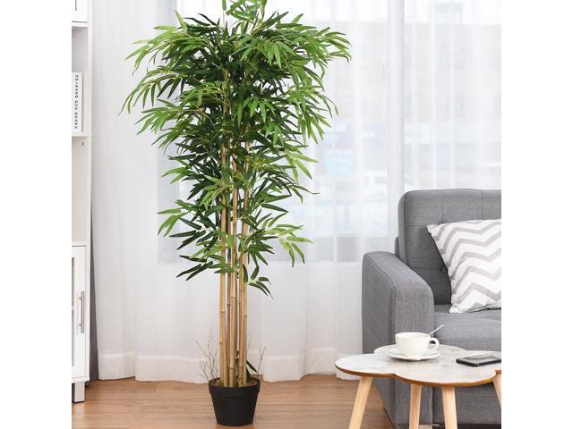 5-Feet Artificial Bamboo Silk Tree Indoor-Outdoor Decorative Planter