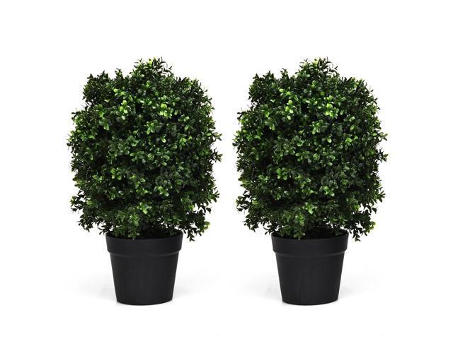 2 Pcs 24' Artificial Decoration Boxwood Topiary Ball Tree