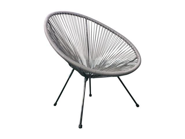 All-Weather Weave Lounge Chair /Patio Sun Oval Chair /Indoor Outdoor Chairs/ Egg Chairs/patio furniture/ 1 Piece Grey