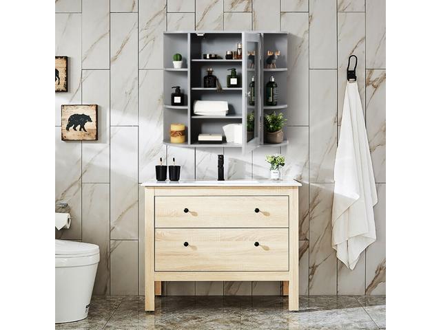 Multipurpose Mount Wall Surface Bathroom Storage Cabinet with Mirror
