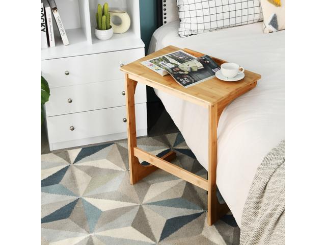 Adjustable C-Shape Couch End Table wth Tilting Top