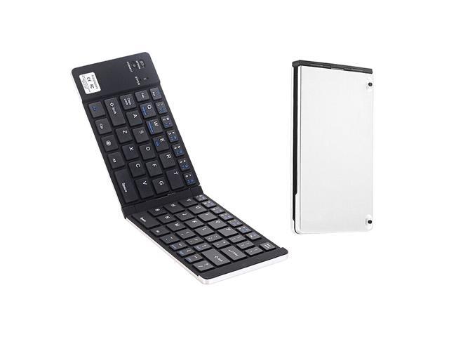 GK228 BT Wireless Keyboard 66 Keys Folding Mini Portable Office Keyboard with Stand for Phone/Tablet/Laptop Silver