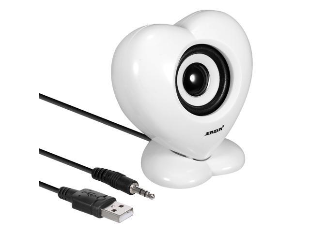 V-188 Digital Speaker Mini 35mm Wired Speaker Portable USB-powered Speaker 3W Output for Mobile Phone Laptop Computer White