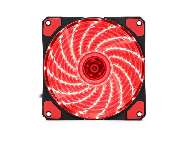 PC Case Fan 12CM Silent LED Cooler Fan Strong Wind 15 LED Red Light