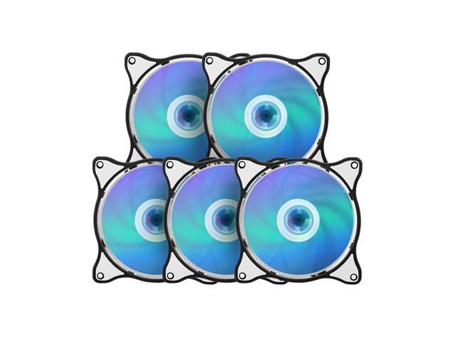 Computer Radiator RGB Fan 12cm RGB Case Cooling Fan Case Cooler Mute Cooling Fan with Adjustable Colorful RGB Light 5 Fans